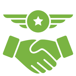 Handshake symbol representing aerospace and defense business in Camarillo.